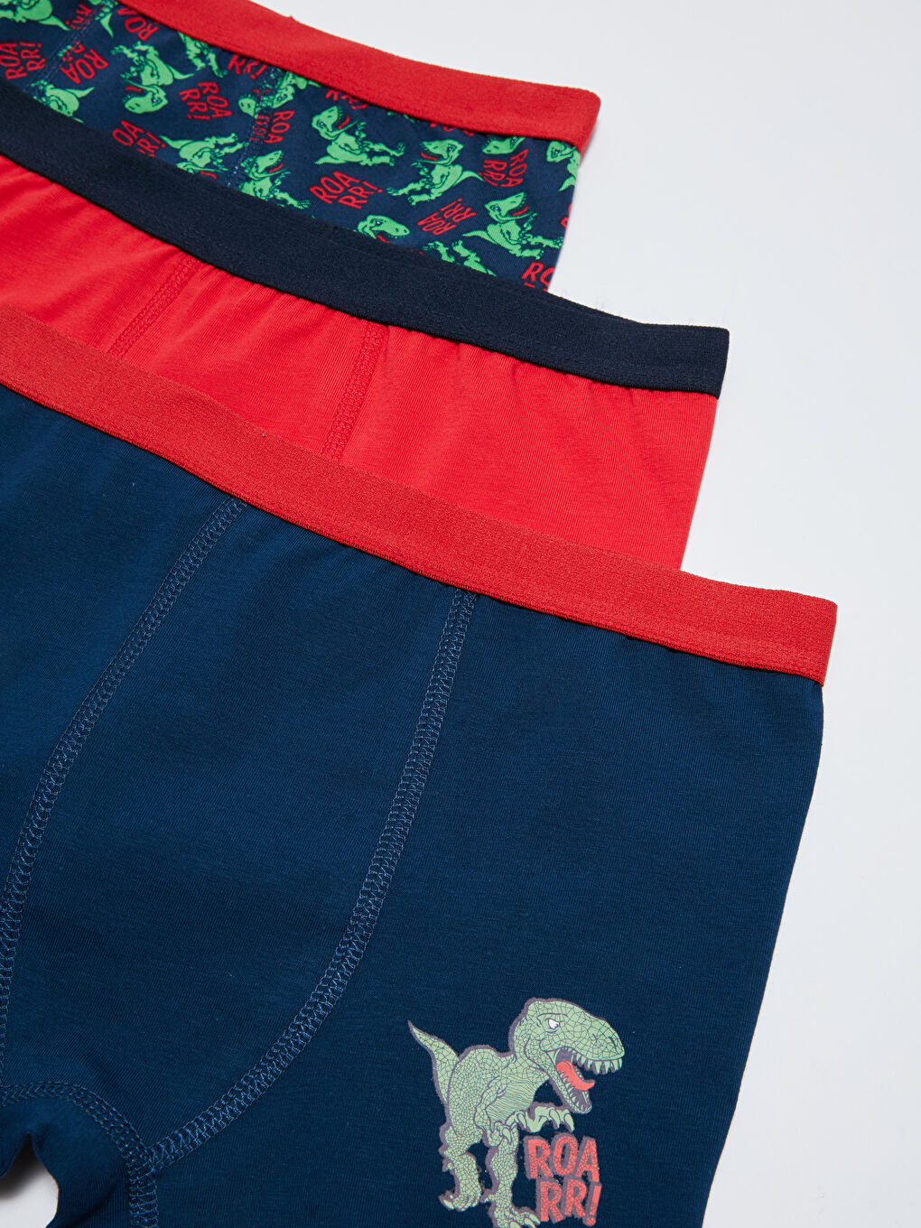 Lacivert Baskılı Pamuklu Erkek Çocuk Boxer 3'lü-2