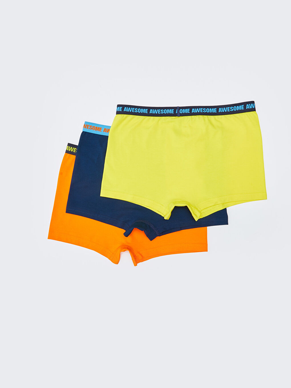 Turuncu Baskılı Pamuklu Erkek Çocuk Boxer 3'lü-1