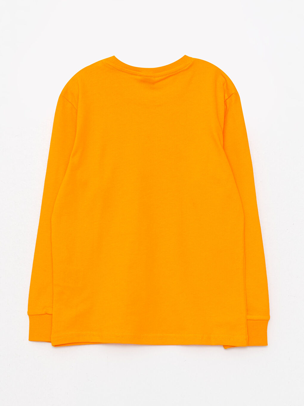 Turuncu Bisiklet Yaka Baskılı Uzun Kollu Erkek Çocuk Tişört-1