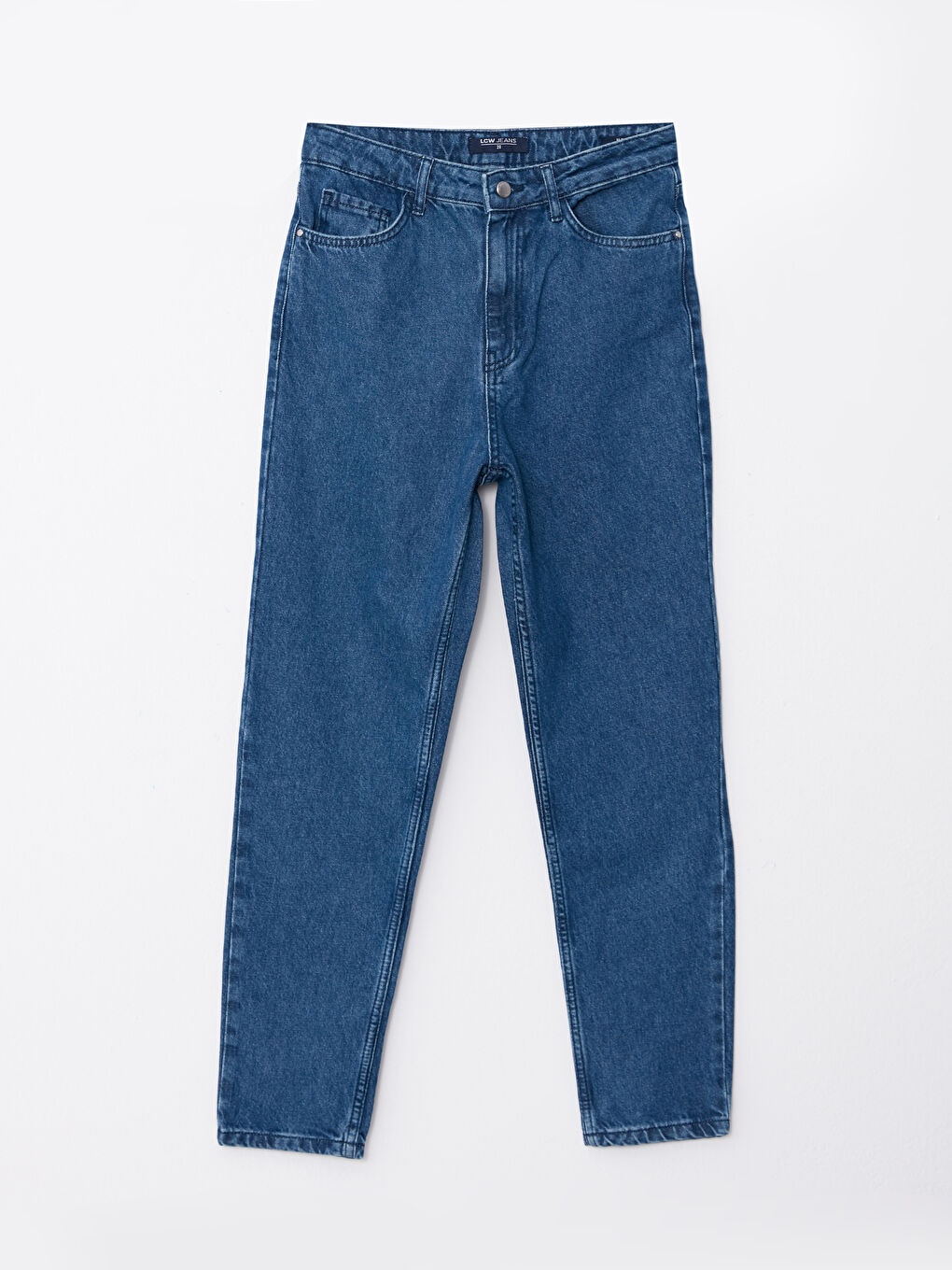 LCW ECO İndigo Kadın Yüksek Bel Mom Fit Düz Jean Pantolon - 5