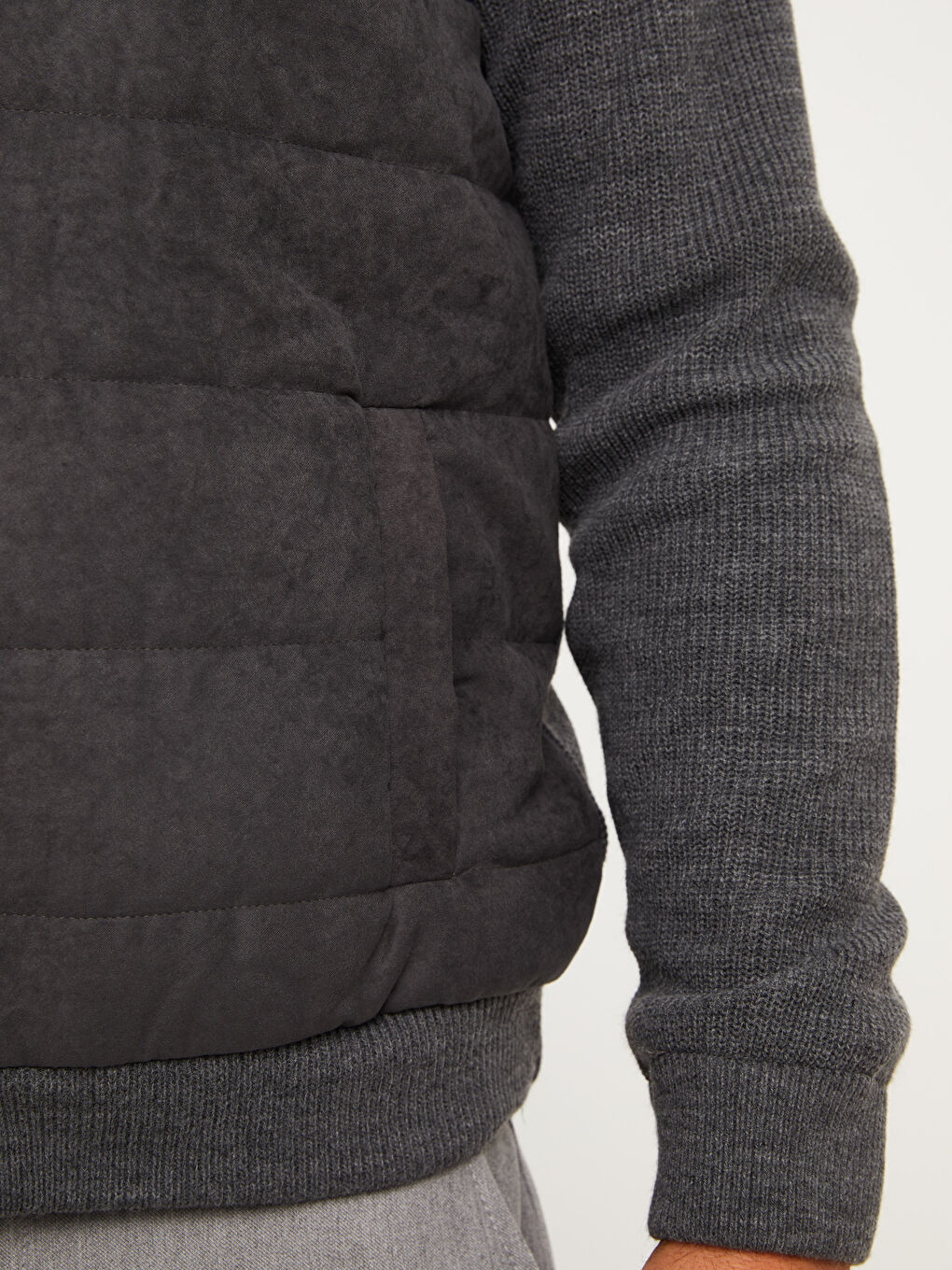 Regular Fit Funnel Neck Men's Knitwear Coat-3