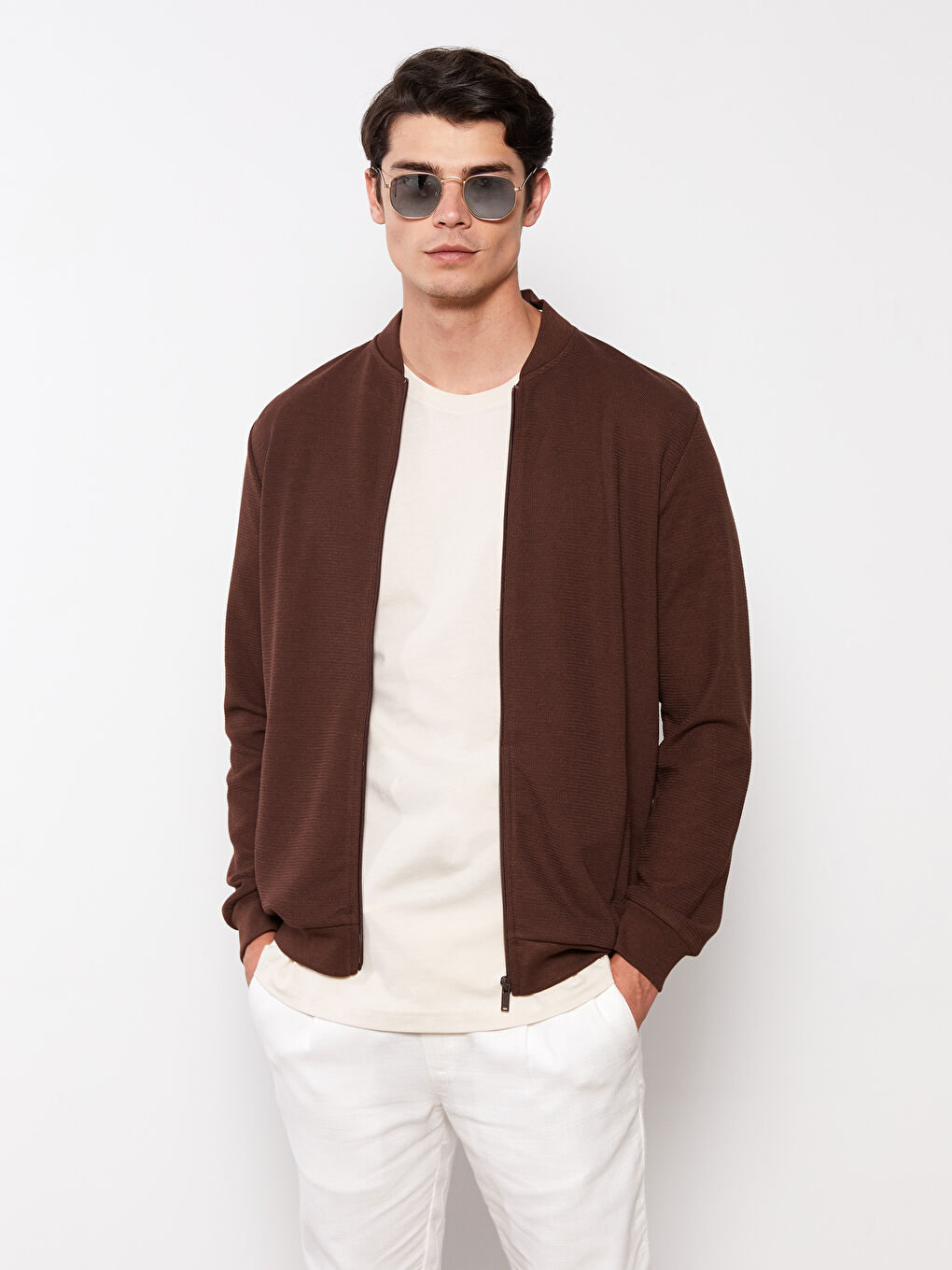 Standard Fit College Neck Men's Cardigan