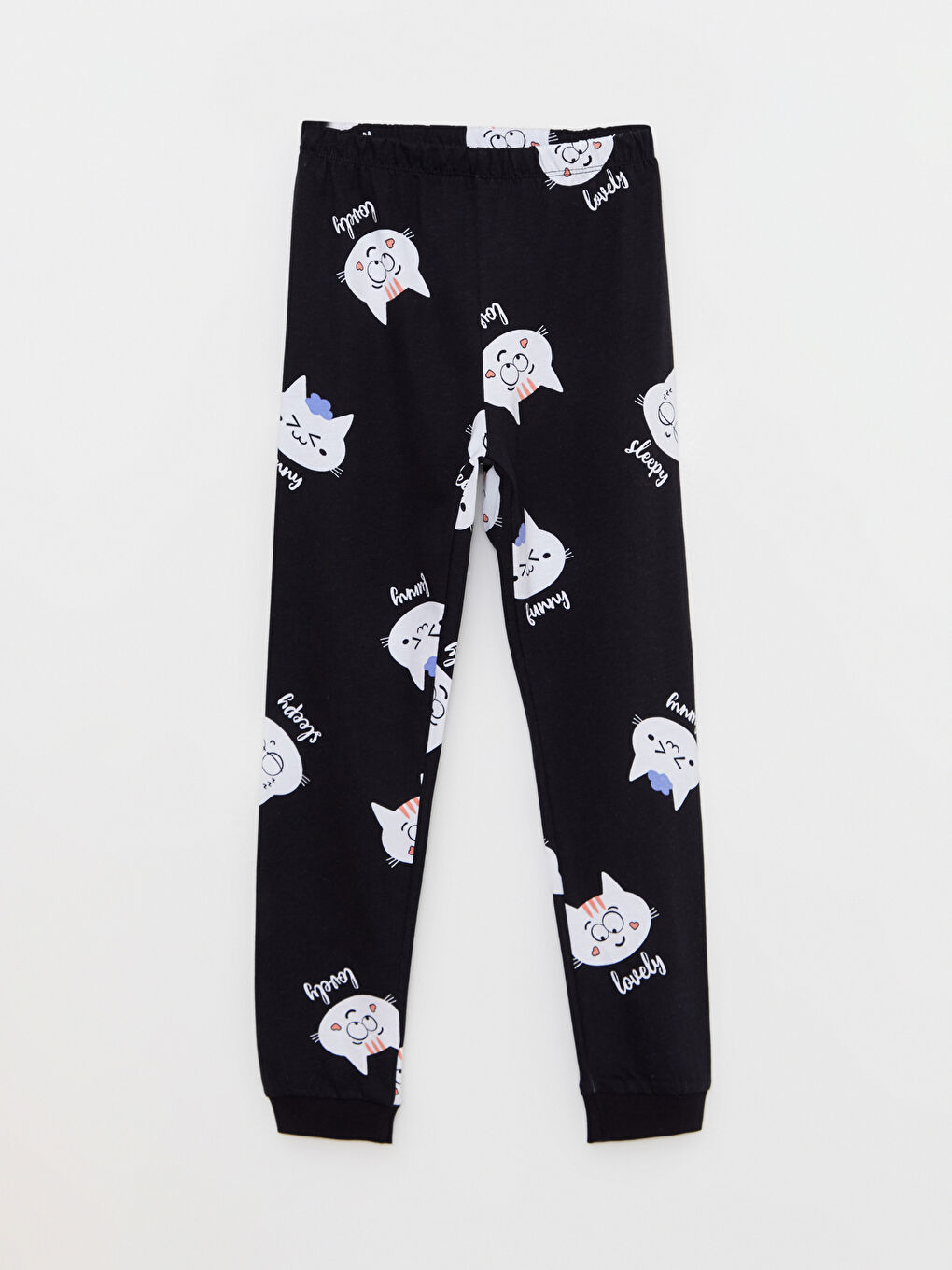 Mercan Bisiklet Yaka Baskılı Uzun Kollu Kız Çocuk Pijama Takımı-7