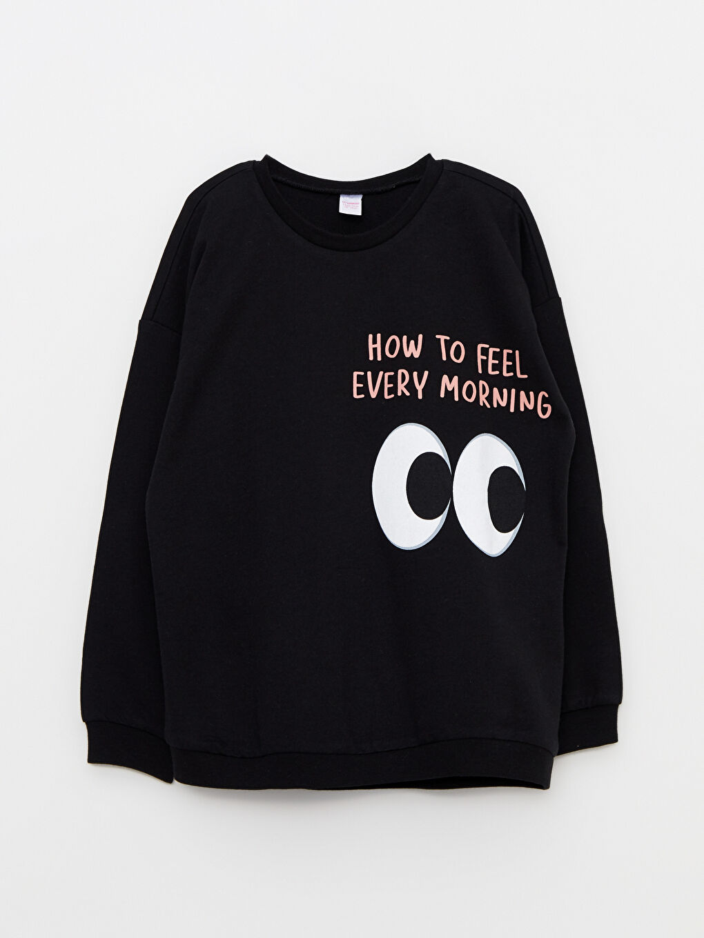 Crew Neck Printed Long Sleeve Girls' Pyjama Set-1