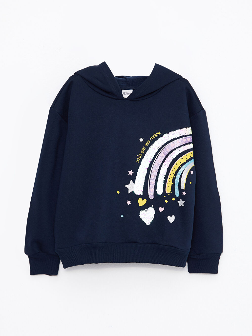 LCW Kids Kapüşonlu Baskılı Uzun Kollu Kız Çocuk Sweatshirt -W28591Z4-RFF