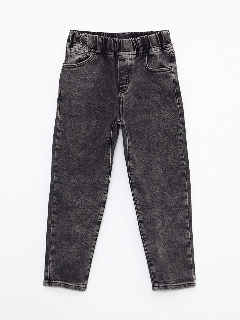 Siyah Beli Lastikli Erkek Çocuk Jean Pantolon