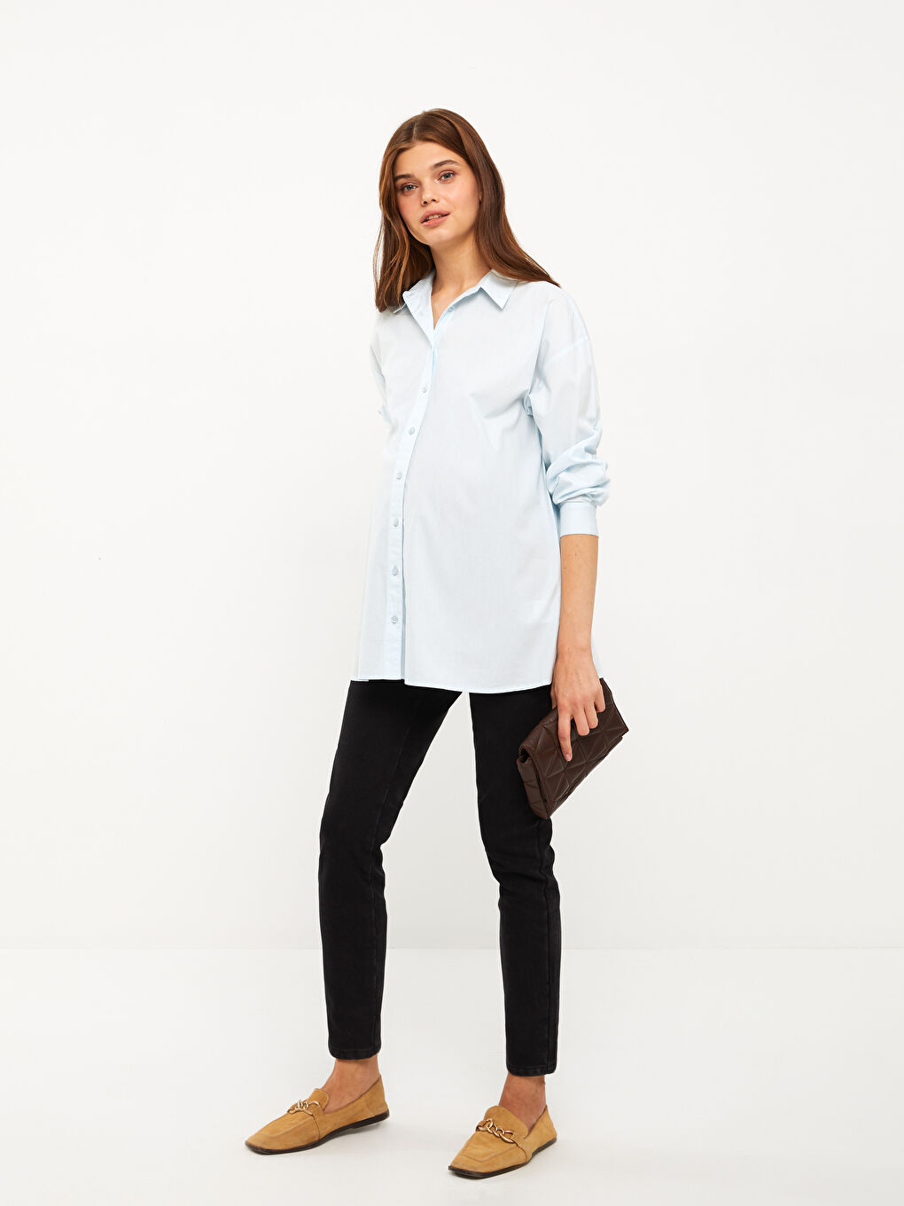 LCWAIKIKI Maternity Slim Fit Regular Pocket Detailed Maternity Rodeo Denim Trousers with Over-bump Waistband -W28614Z8-326