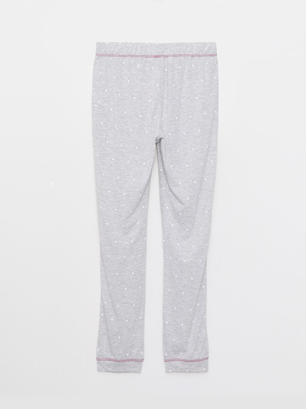 Gri Beli Lastikli Puantiyeli Kadın Jogger Pijama Alt-6