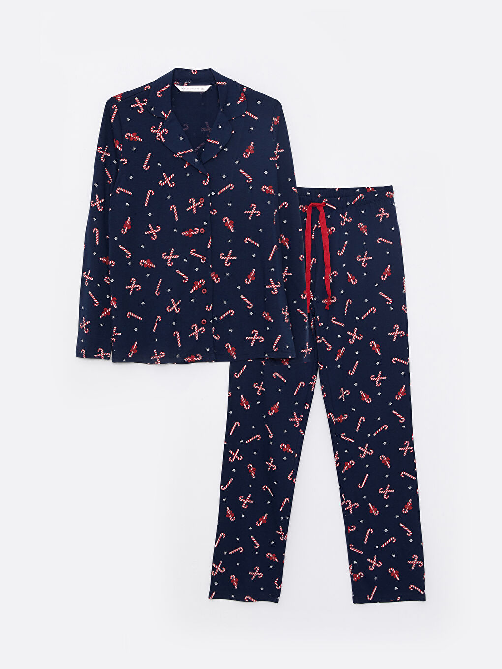 LCW DREAM Shirt-Kragen Neujahrsmotiv Langarm Baumwolle Pyjama-Set für Damen -W28622Z8-LSJ