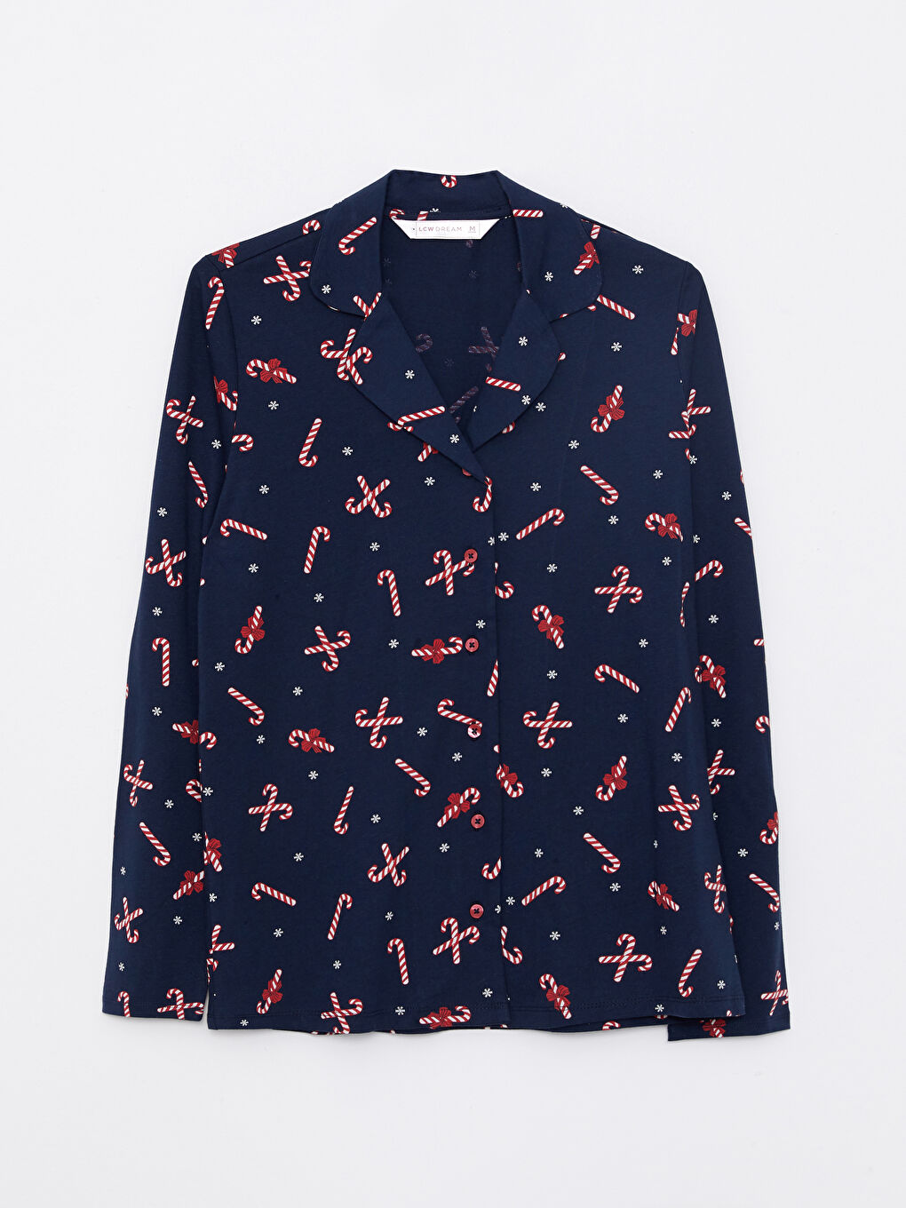 LCW DREAM Shirt-Kragen Neujahrsmotiv Langarm Baumwolle Pyjama-Set für Damen -W28622Z8-LSJ