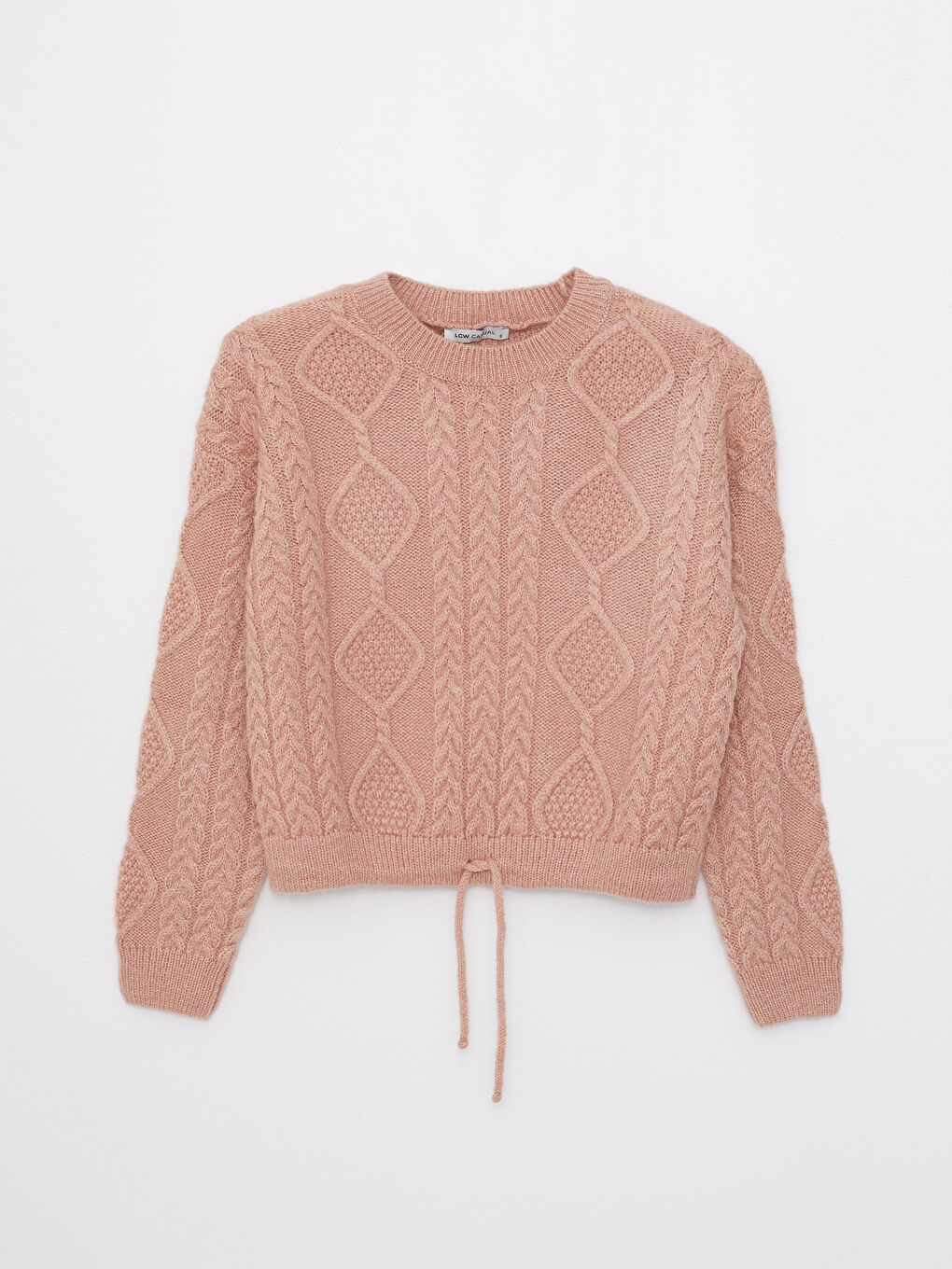 LCW Vision Rundhalsausschnitt Selbstgemustert Langarm Damen Strickpullover -W28624Z8-SF0