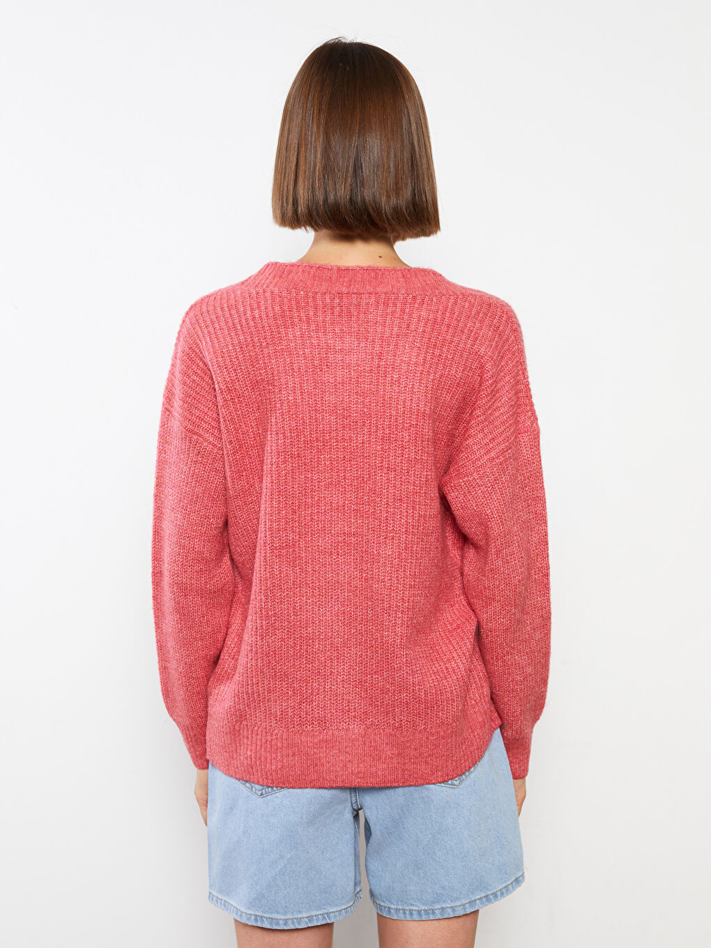 LCW Vision V Neck Women's Knitwear Cardigan -W28625Z8-JSF