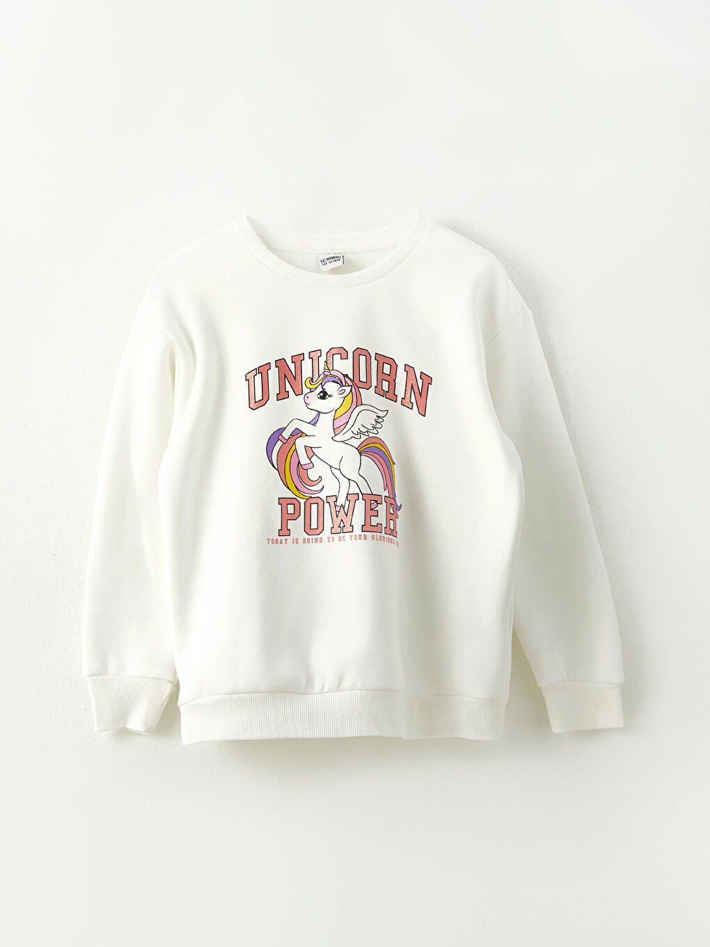 LCW Kids Crew Neck Printed Long Sleeve Girls' Sweatshirt -W28633Z4-R9J