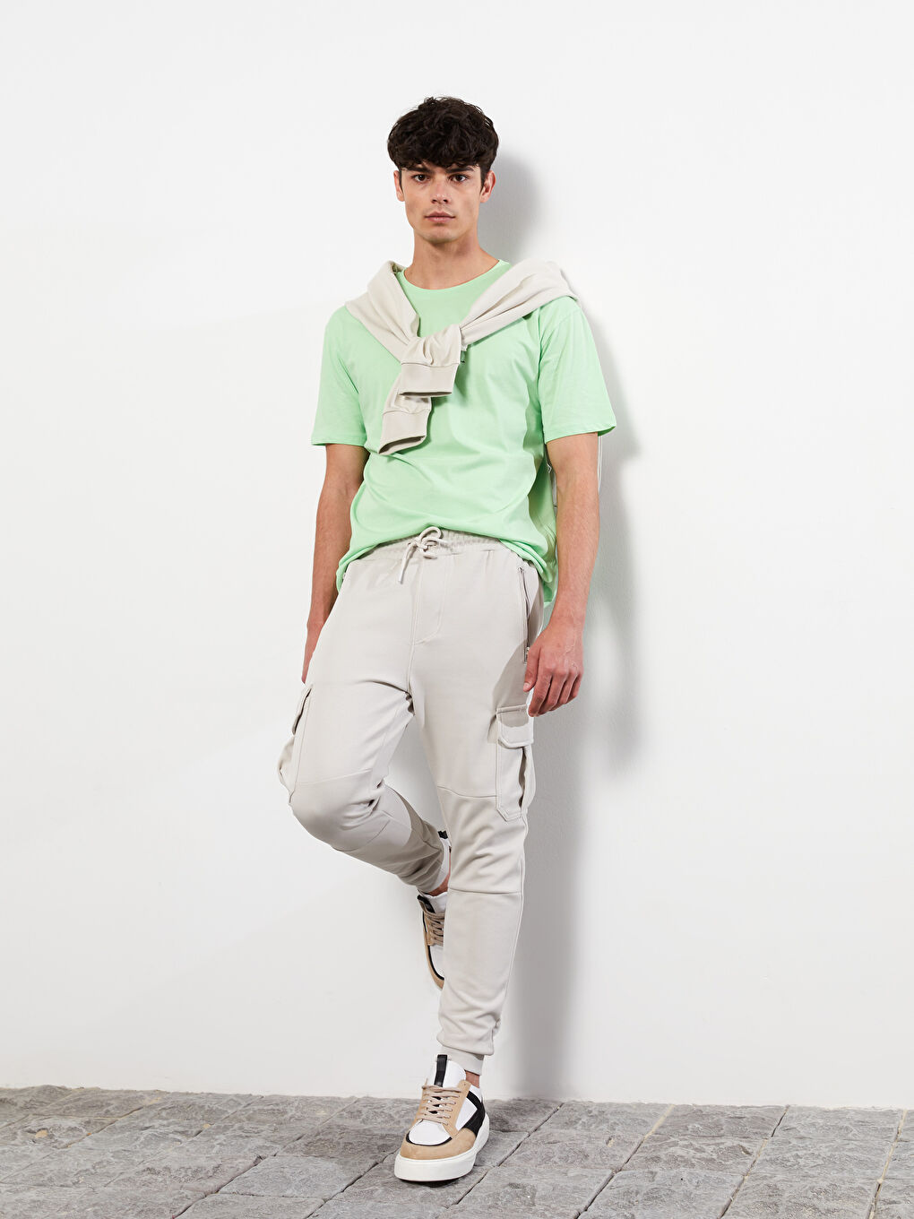 ерлерге арналған тар пішім джоггер спорттық шалбары-1