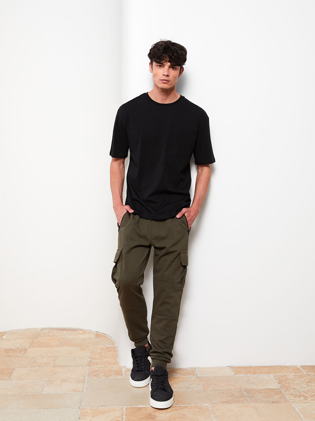 Haki Slim Fit Erkek Jogger Eşofman Altı-1