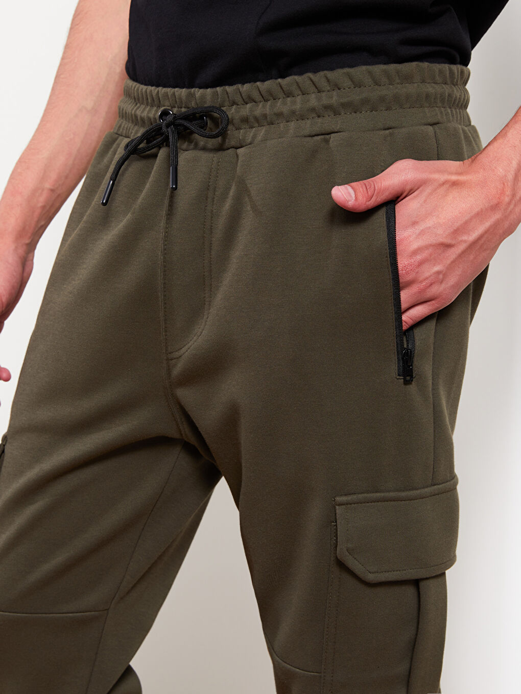 Haki Slim Fit Erkek Jogger Eşofman Altı-2