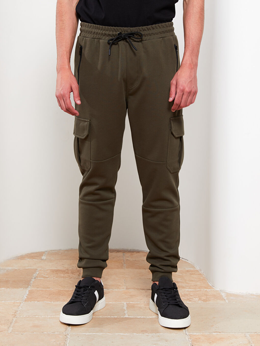 Haki Slim Fit Erkek Jogger Eşofman Altı-3