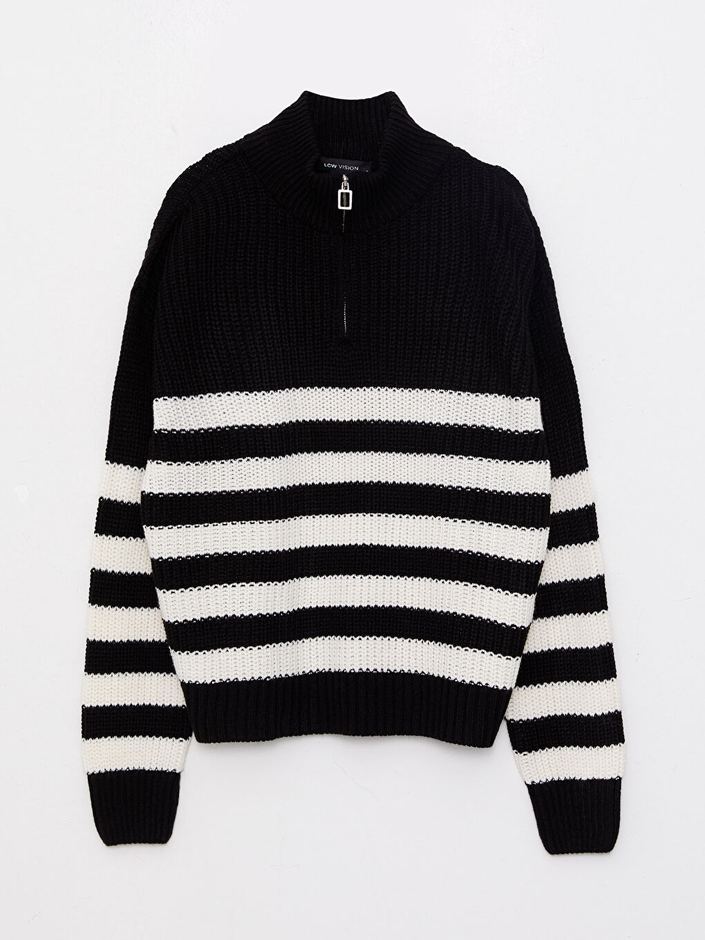 LCW Vision Trichterkragen Gestreifter Damen Strickpullover -W28655Z8-LEG