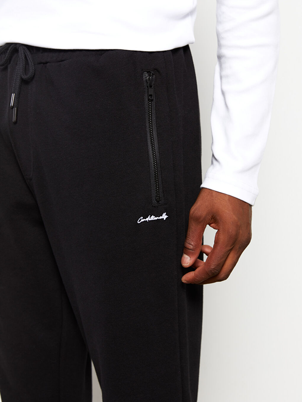 Siyah Slim Fit Pike Erkek Eşofman Altı-2