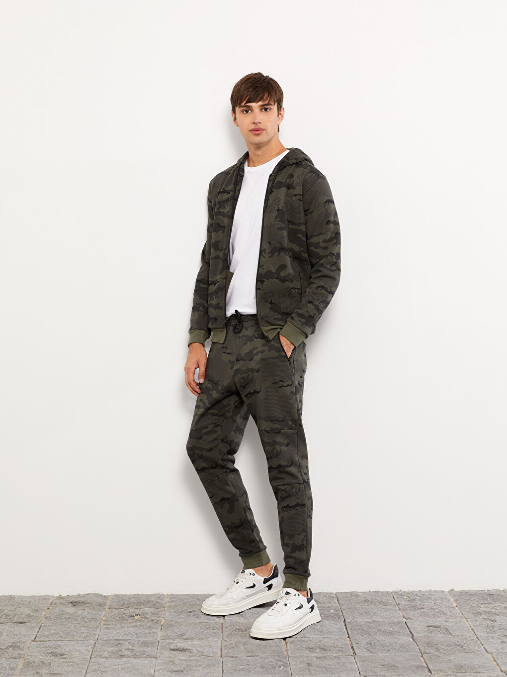 Haki Slim Fit Erkek Kalın Jogger Eşofman Altı