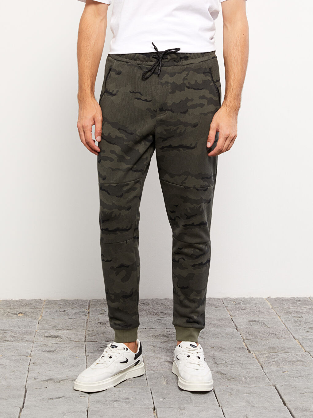 Haki Slim Fit Erkek Kalın Jogger Eşofman Altı-3