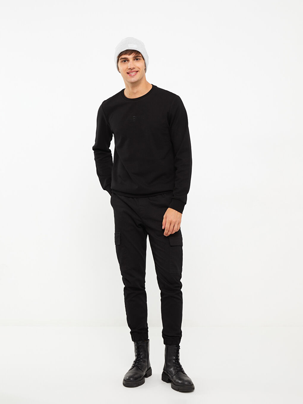 Crew Neck Long Sleeve Printed Men's Sweatshirt-3