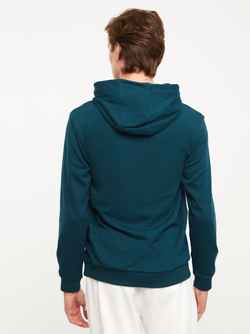 LCW Casual Petrol Uzun Kollu Baskılı Erkek Hoodie - 4