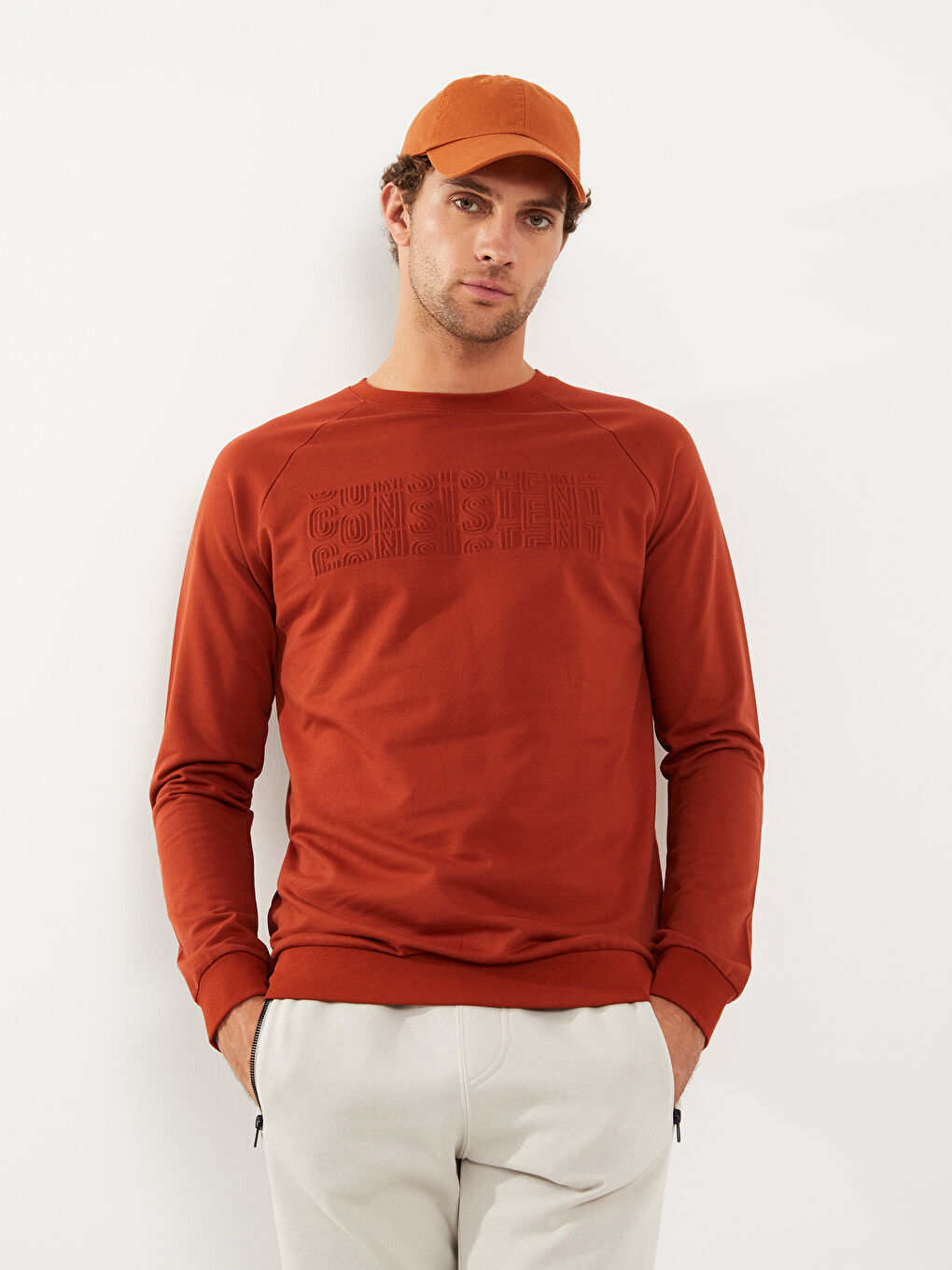 Crew Neck Long Sleeve Printed Men's Sweatshirt-1