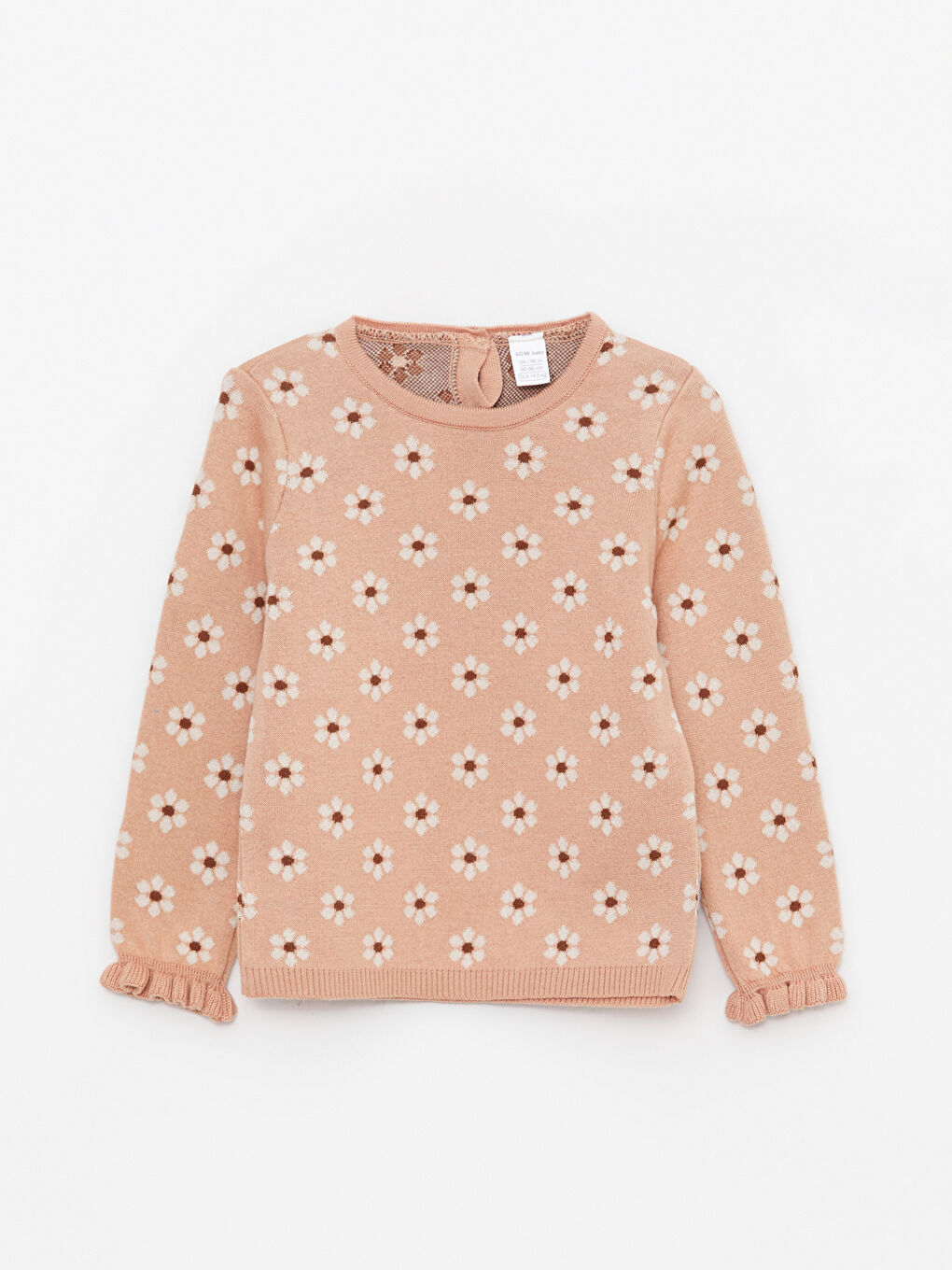 მრგვალი საყელოს გრძელმკლავიანი ნაბეჭდი ბავშვის გოგონას ტრიკოტაჟის სვიტერი