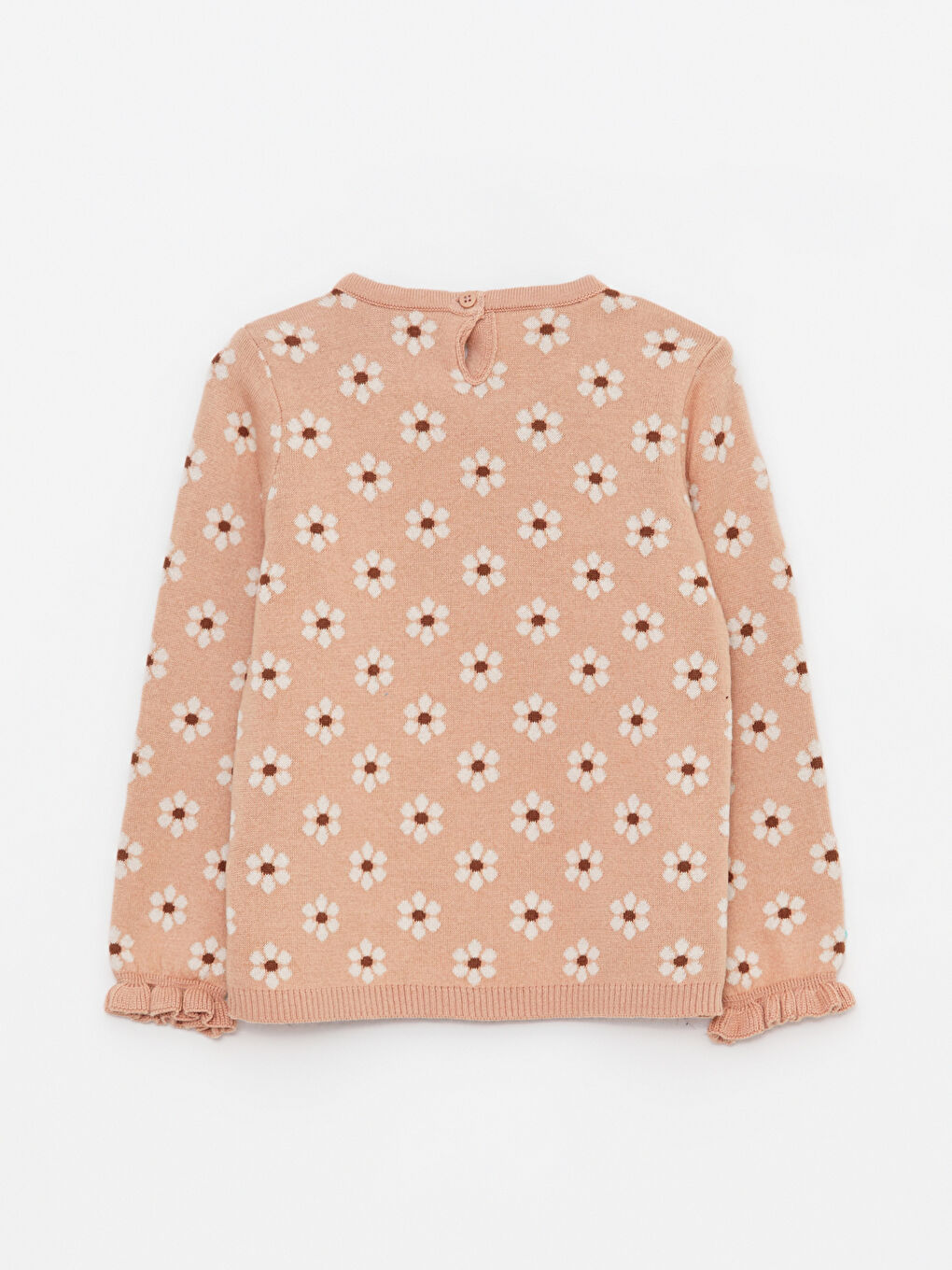 მრგვალი საყელოს გრძელმკლავიანი ნაბეჭდი ბავშვის გოგონას ტრიკოტაჟის სვიტერი-1