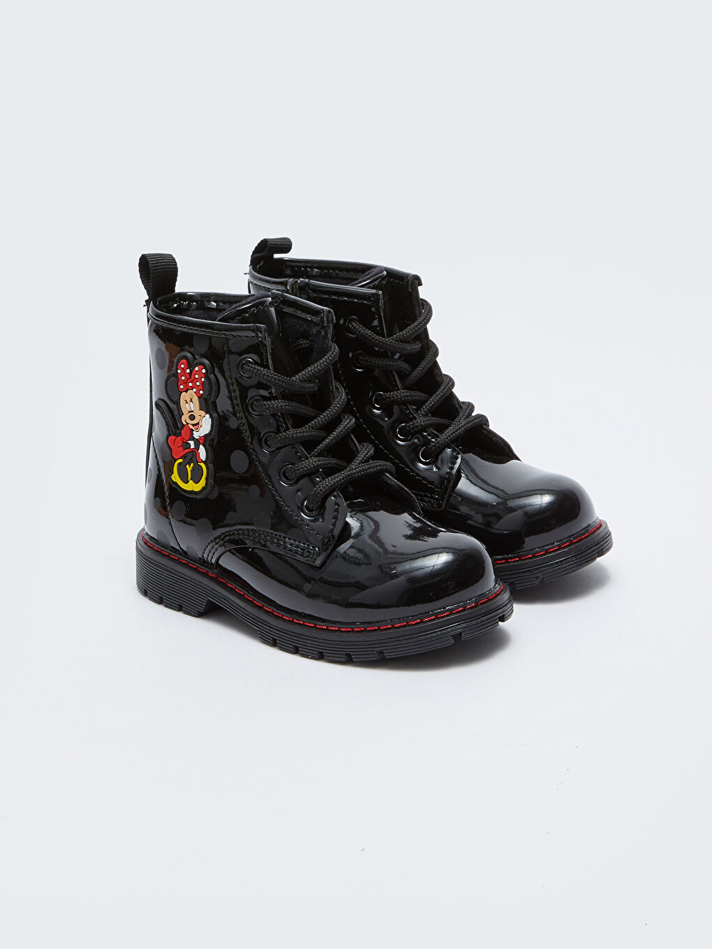 Ботинки для девочек с лицензией Минни Маус, шнуровкой и застежкой-молнией-2