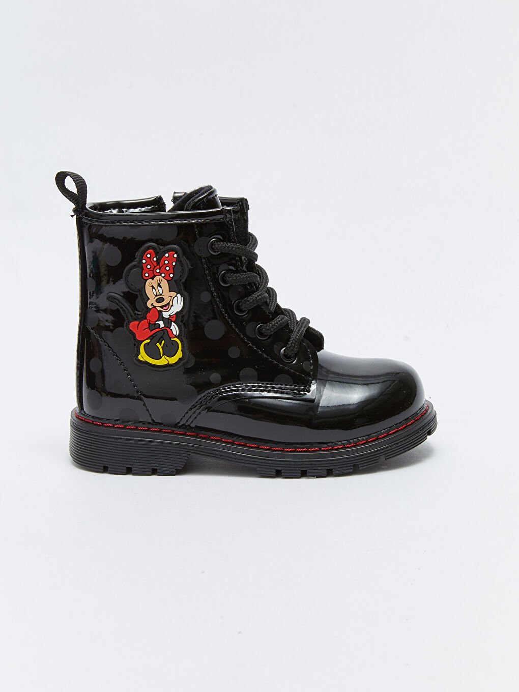 Ботинки для девочек с лицензией Минни Маус, шнуровкой и застежкой-молнией-3