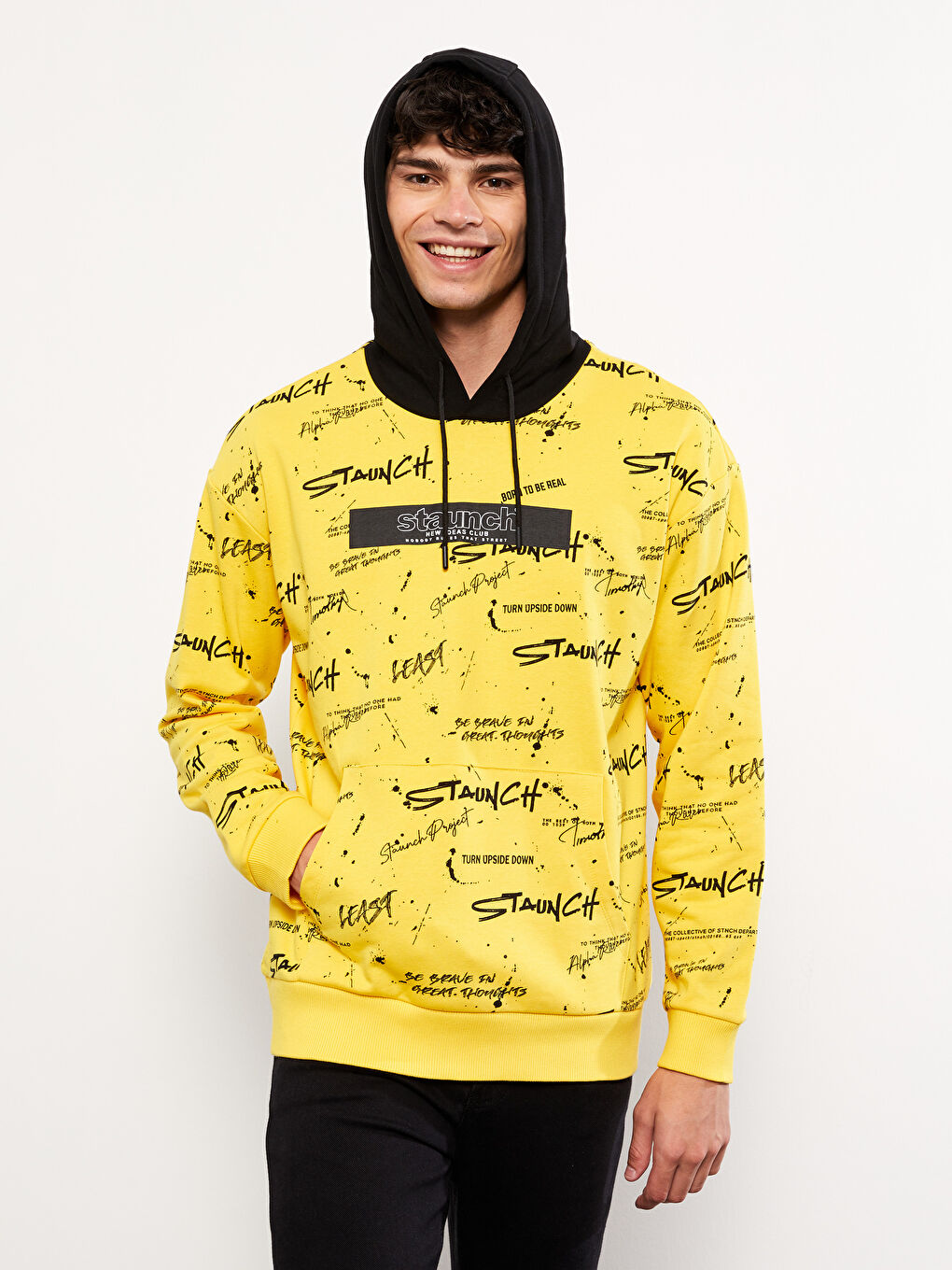 XSIDE Uzun Kollu Baskılı Erkek Hoodie -W28748Z8-PNQ