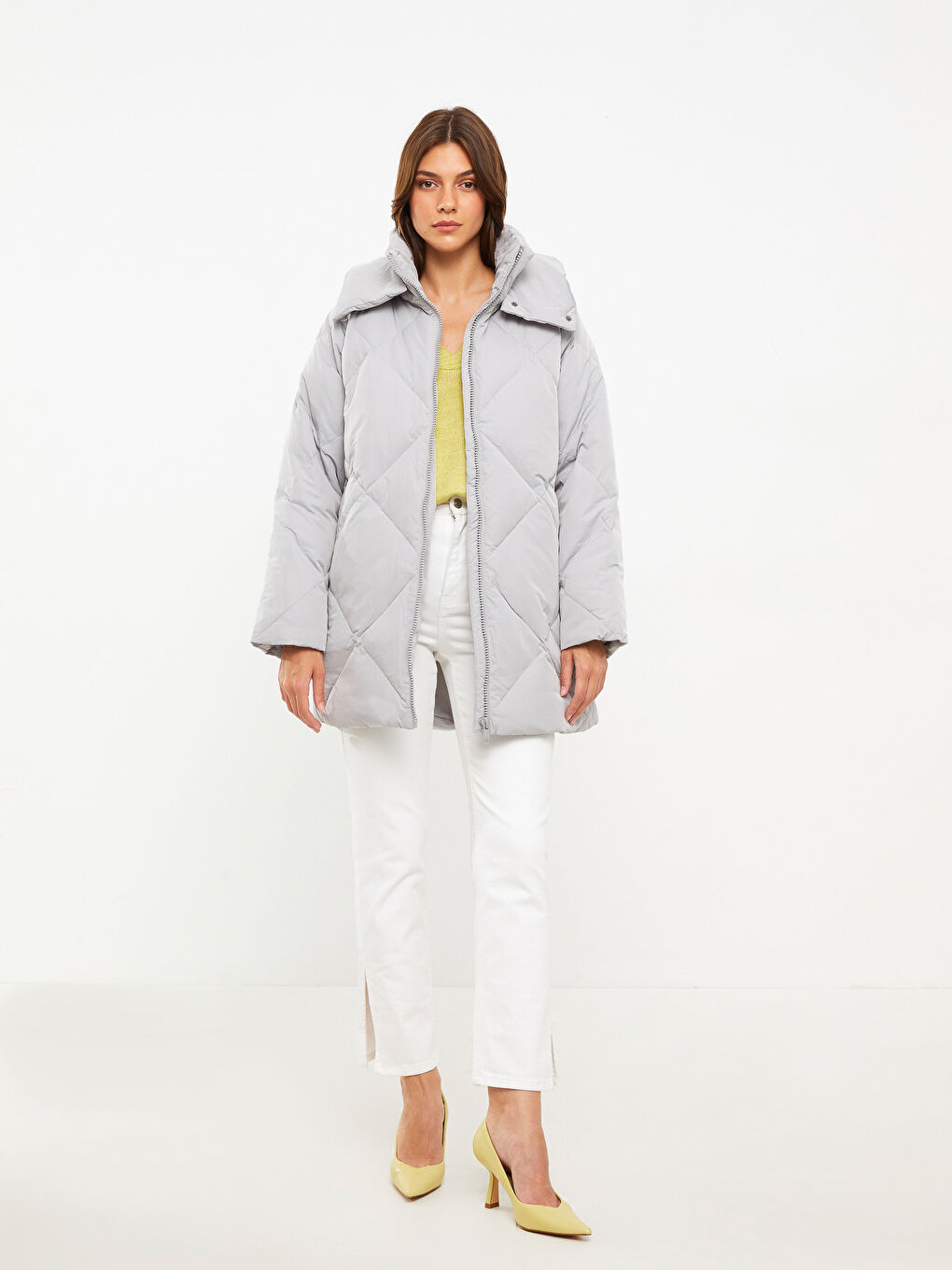 Hooded Quilted Women's Puffer Coat-1