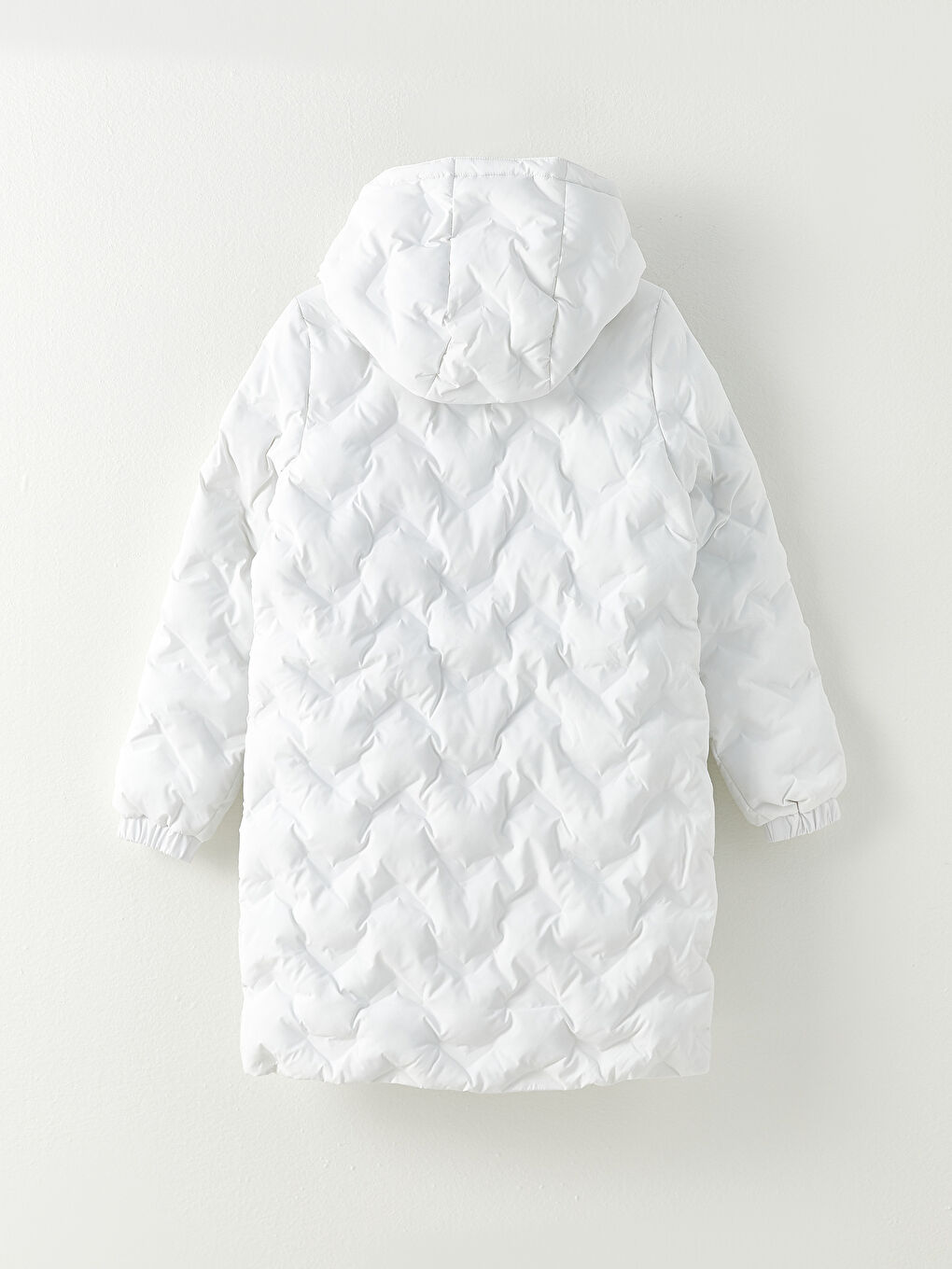 Женский пуховик с капюшоном, узорчатый, с длинным рукавом-6