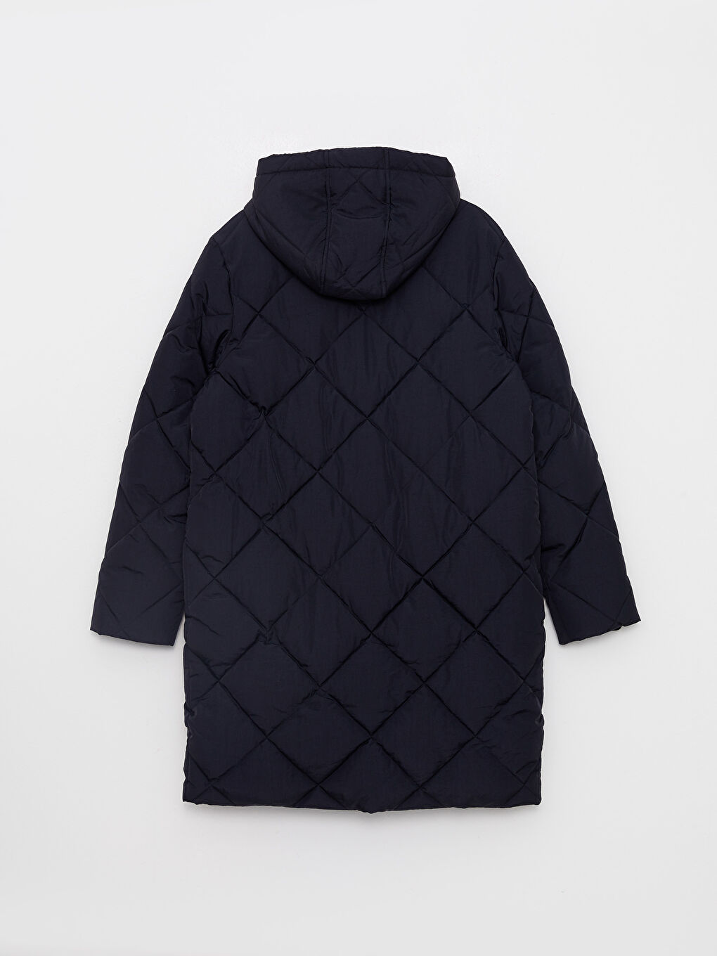 Siyah Kapüşonlu Kapitone Kadın Şişme Mont-7