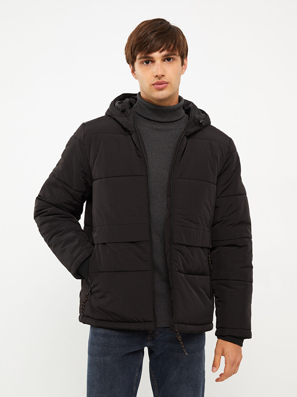 Standard Fit Hooded Men's Puffer Coat