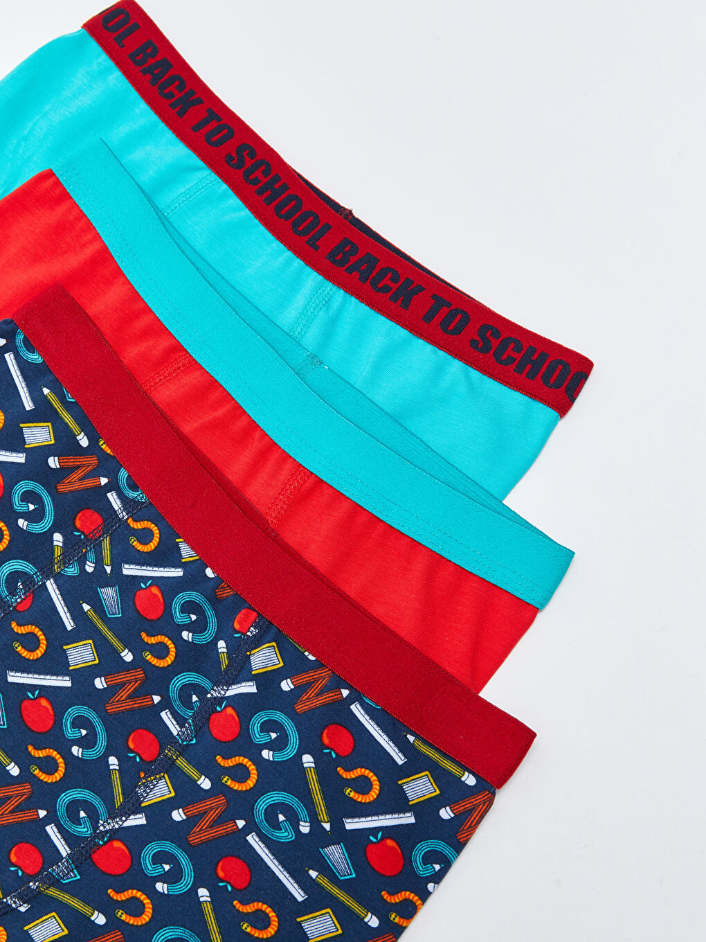 Lacivert Baskılı Pamuklu Erkek Çocuk Boxer 3'lü-2