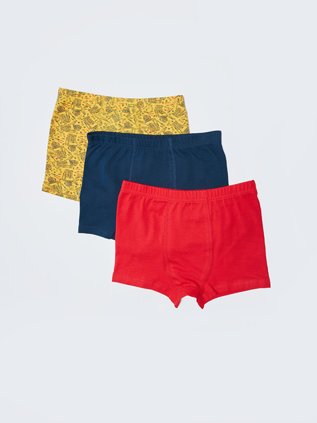 Sarı Pamuklu Erkek Çocuk Boxer 3'lü