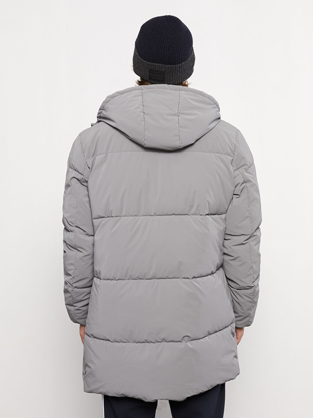 Мужское Толстое Пальто с Капюшоном Стандартного Кроя-4