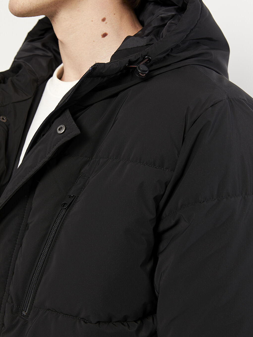 Standard Fit Hooded Thick Men's Coat-3