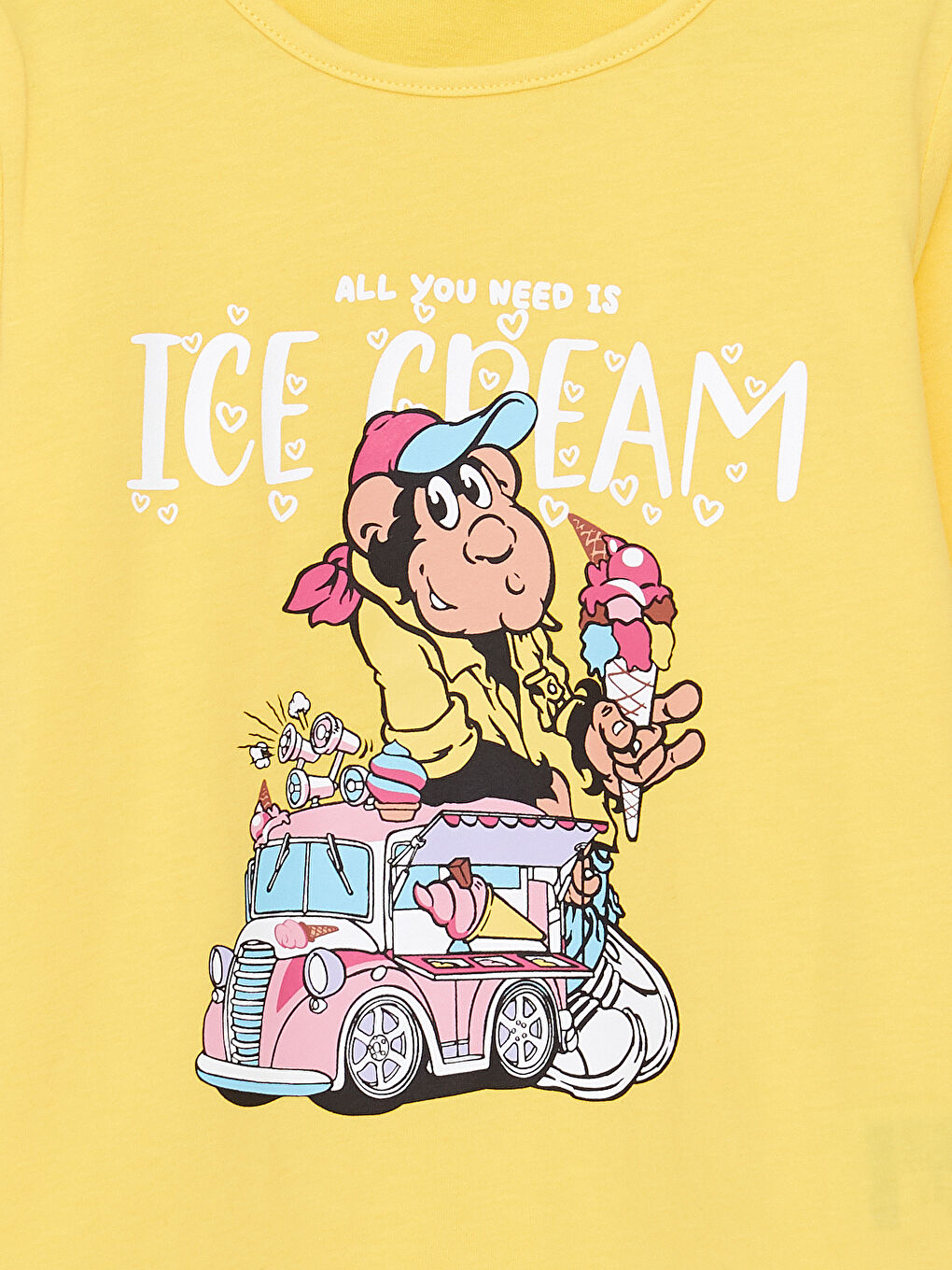 T-shirt Fille en Coton à Manches Longues avec Imprimé Singe Nostalgique et Col Rond-2