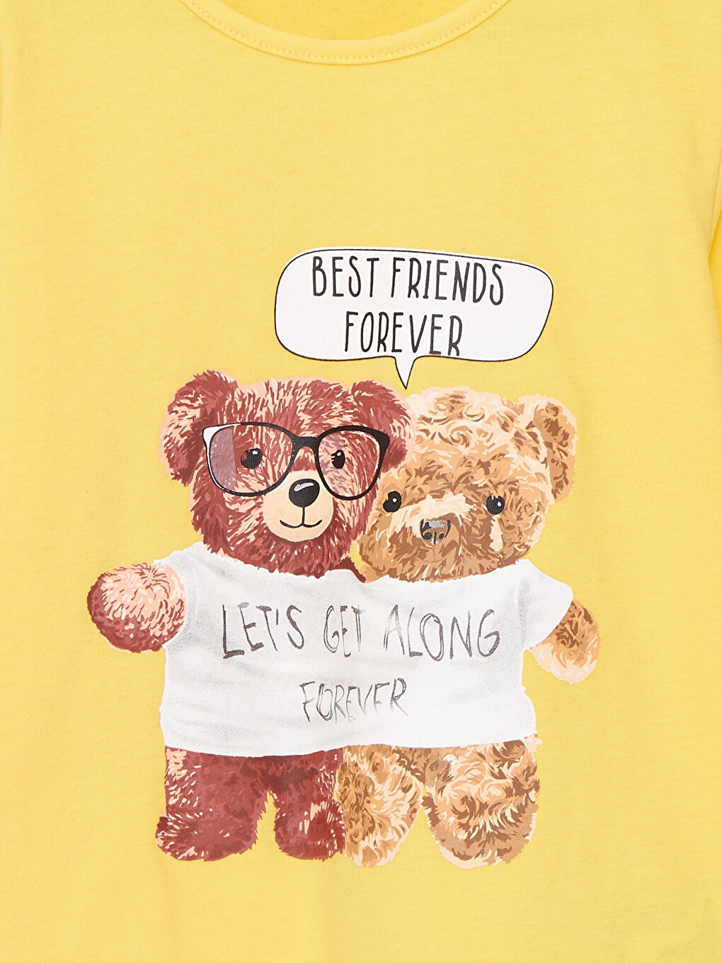 تيشيرت قطن بناتي مطبوع بكم طويل وفتحة رقبة مستديرة-2