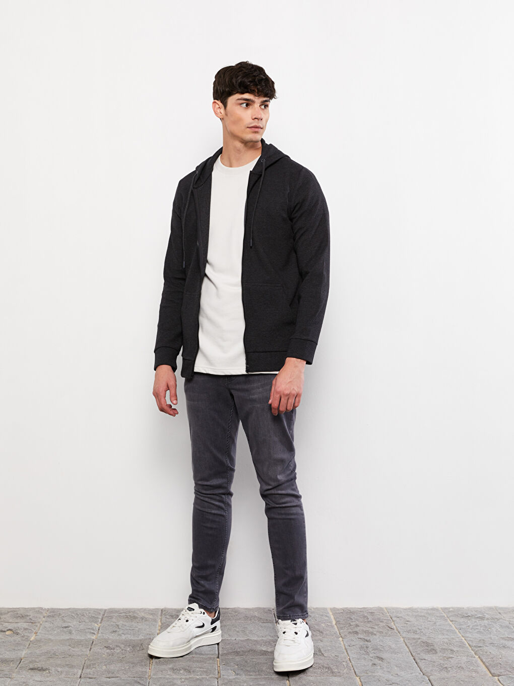 Hooded Long Sleeve Men's Sports Cardigan-2