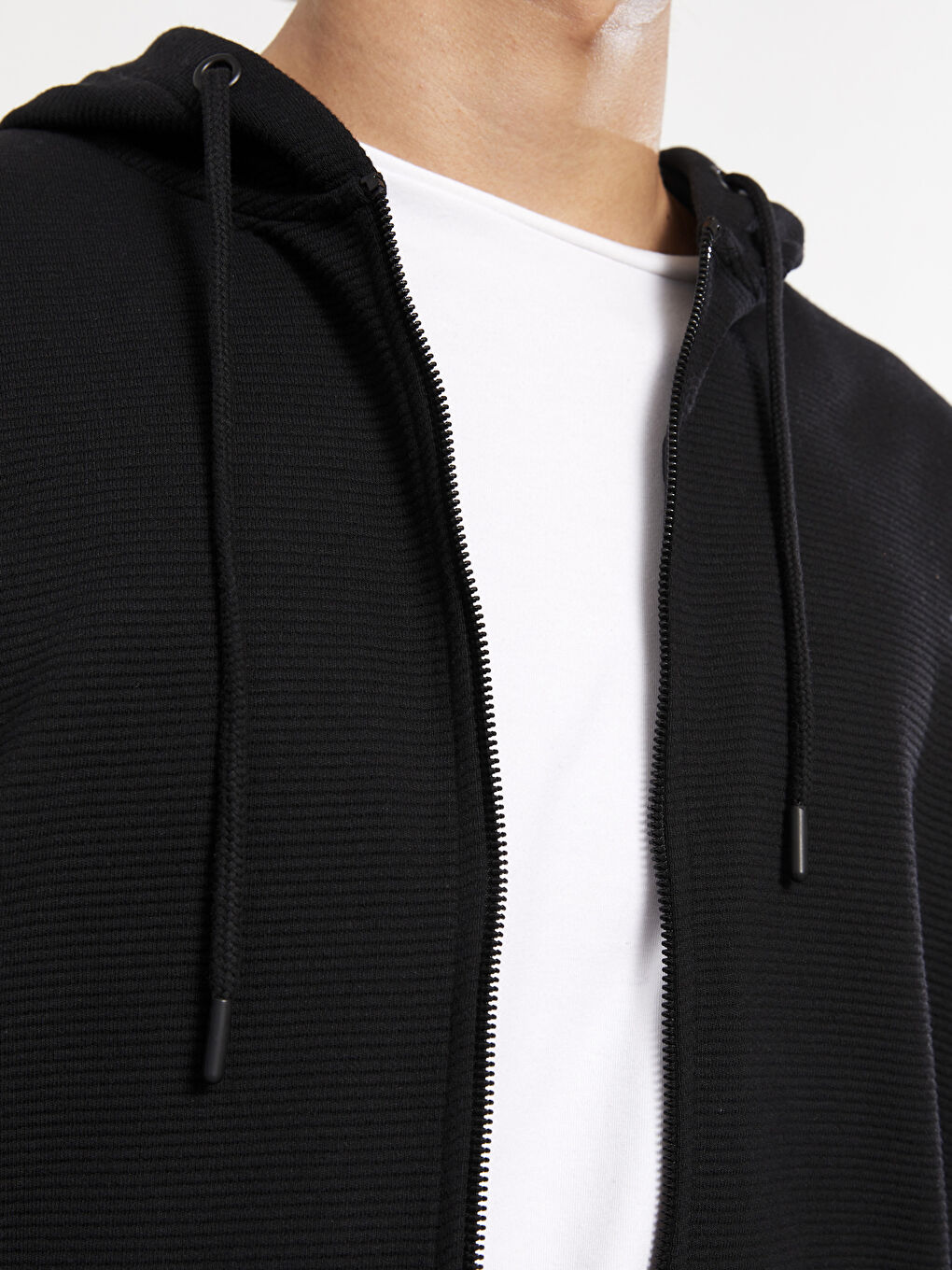 ерлерге арналған капюшонды ұзын жеңді спорттық кардиган-2