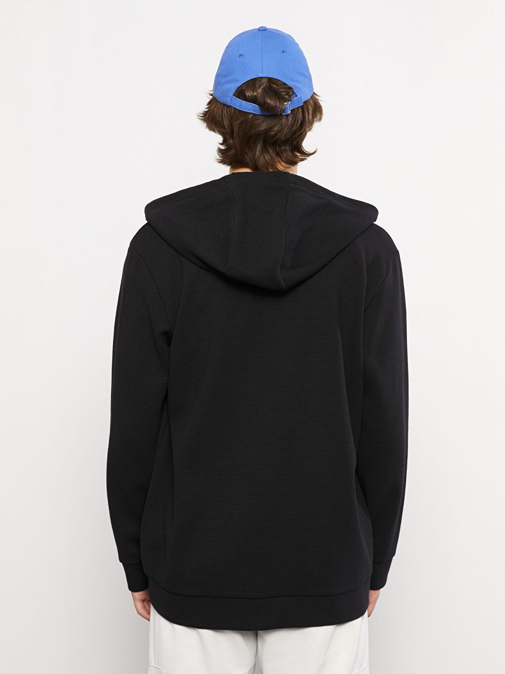 ерлерге арналған капюшонды ұзын жеңді спорттық кардиган-3