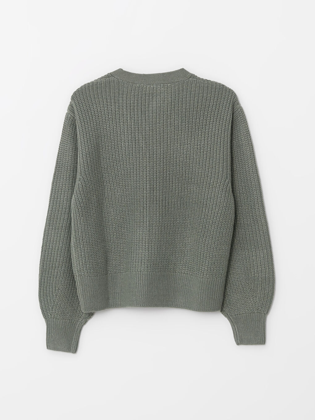 V Neck Basic Long Sleeve Girls' Knitwear Cardigan-1