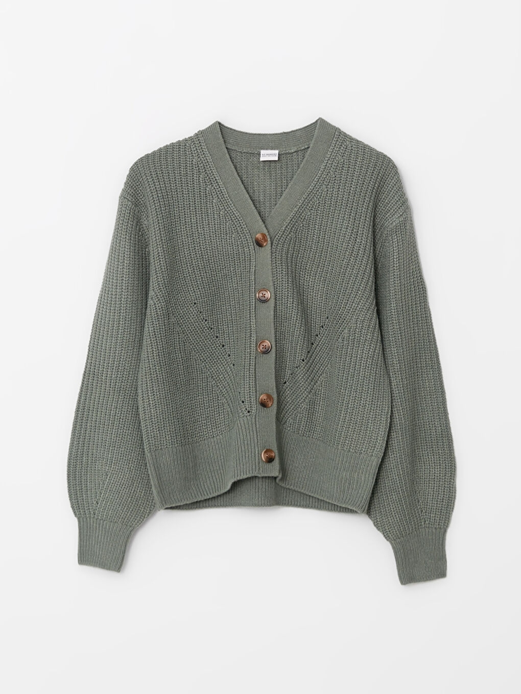 V Neck Basic Long Sleeve Girls' Knitwear Cardigan