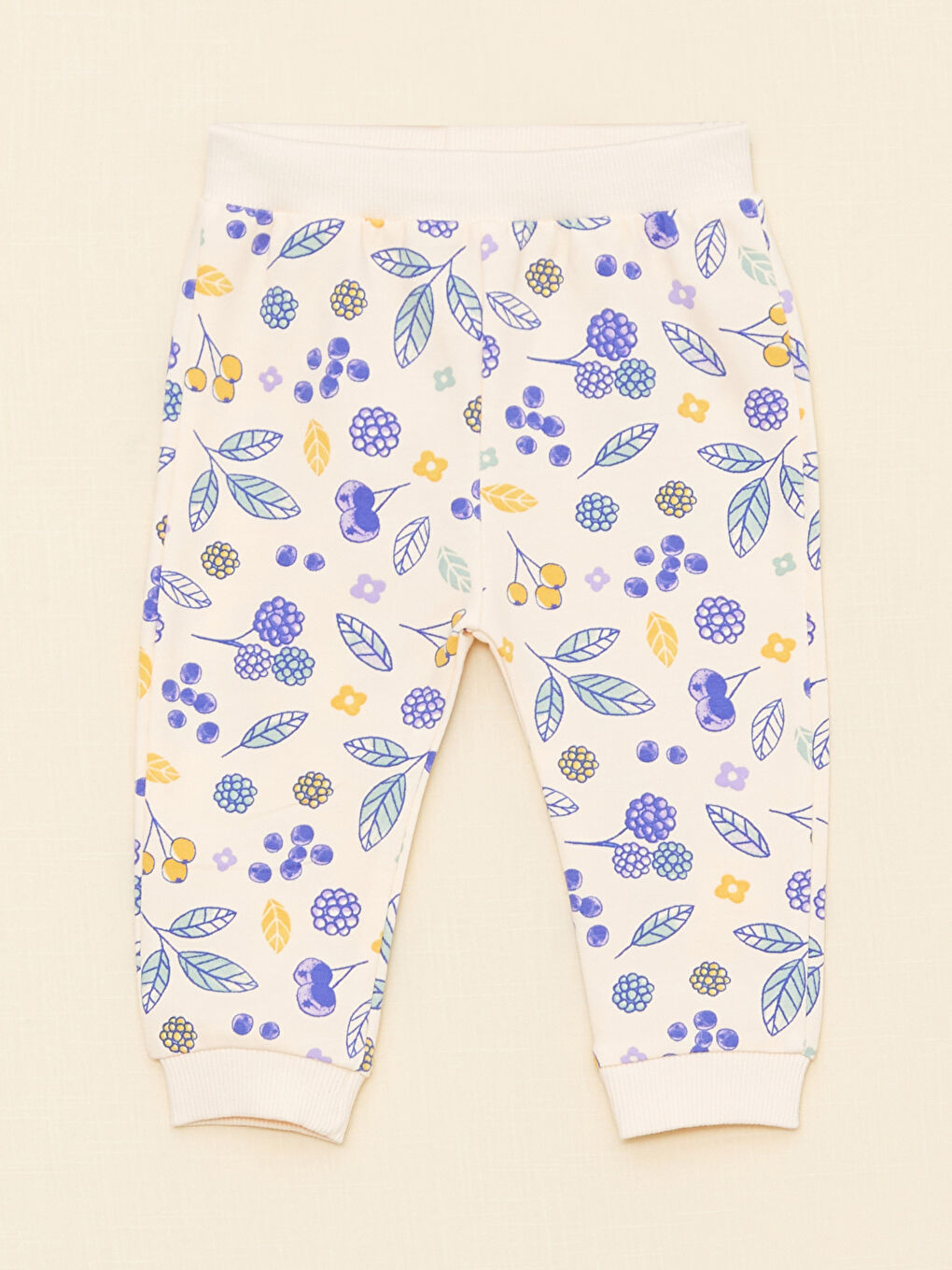 Crew Neck Long Sleeve Printed Organic Cotton Baby Girl Sweatshirt and Trousers 2-Pack Set-2