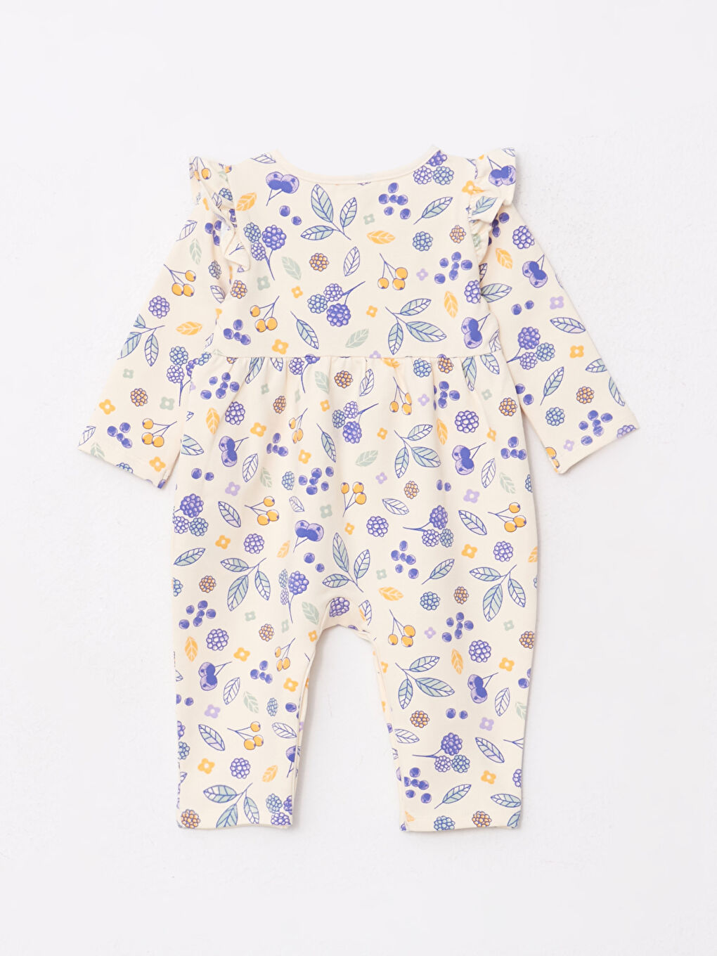 LCW baby Crew Neck Long Sleeve Printed Baby Girls' Jumpsuit -W28859Z1-LRB